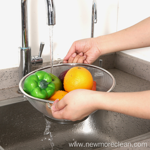 Stainless Steel Colander With Handle Food Strainer Basket